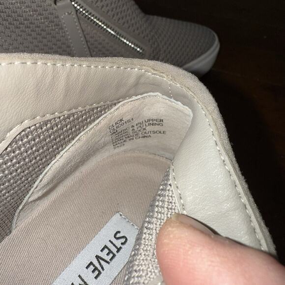 Steve Madden Click Wedge Sneakers Women’s Size 9 M Side Zip Gray - Picture 14 of 15